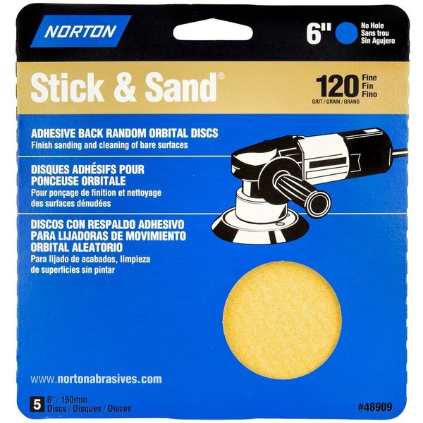 Norton Co Sanding Disc 6In 120Grit 5Pk 48909